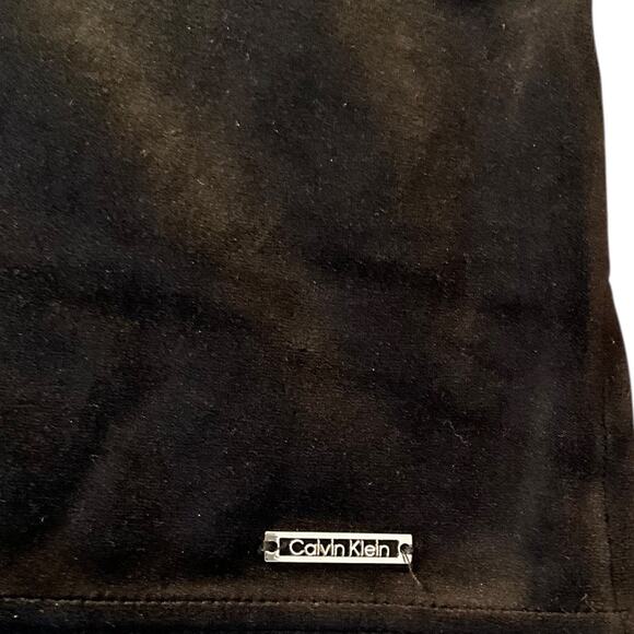 Calvin Klein Black Velvet Button Down Shirt XL Soft Stretch Long Sleeve Velour - Picture 10 of 11